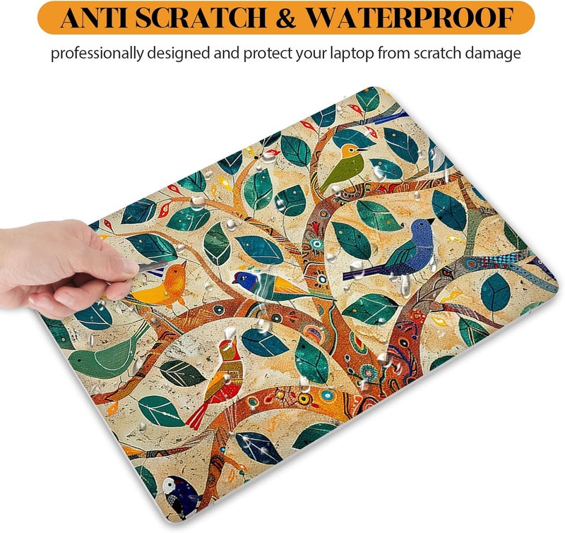 Lauspuck 12.1 13 13.3 14 15.4 15.6 Inches Laptop Skin Sticker Decal Universal Netbook Skin Sticker Reusable Notebook Art Decal Protector Cover, Colorful Tree Bird - Image 3